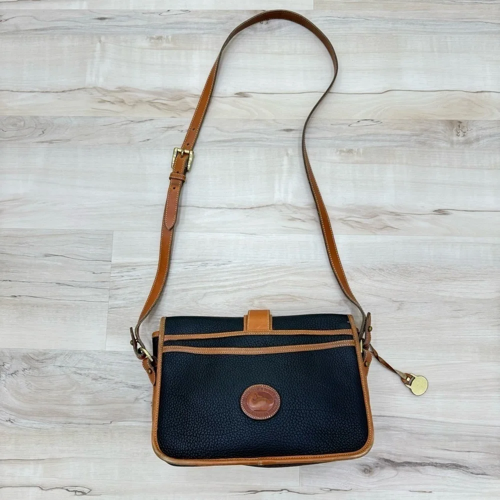 Vintage Dooney & Bourke All Weather Leather Equestrian crossbody Handbag purse